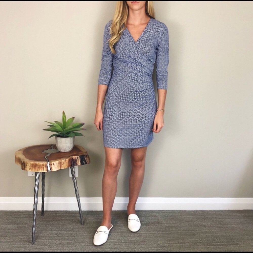 NWT Laundry by Design Printed Ruched Wrap Dress